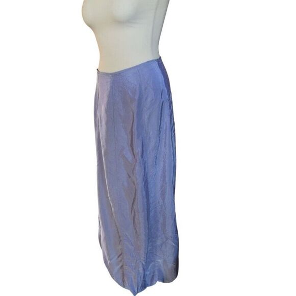 Y2K Vtg BEBE Purple Gray Iridescent Maxi Skirt Balloon Ruched Futuristic Medium - Picture 2 of 10